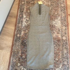 Black and White Knee Length Dress